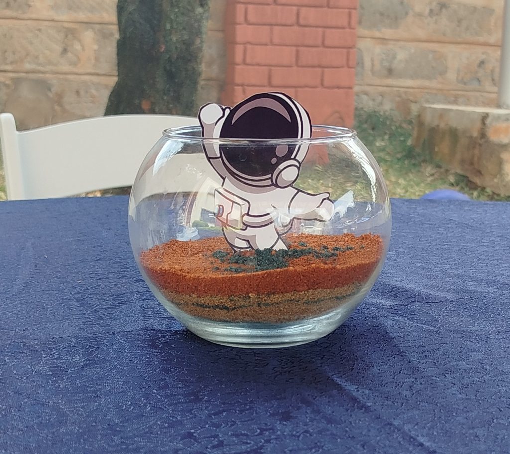 astronaut theme party centrepiece